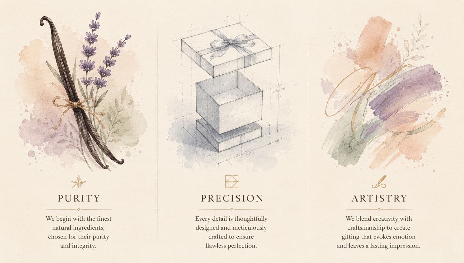 Our three pillars - Purity, Precision and Artistry